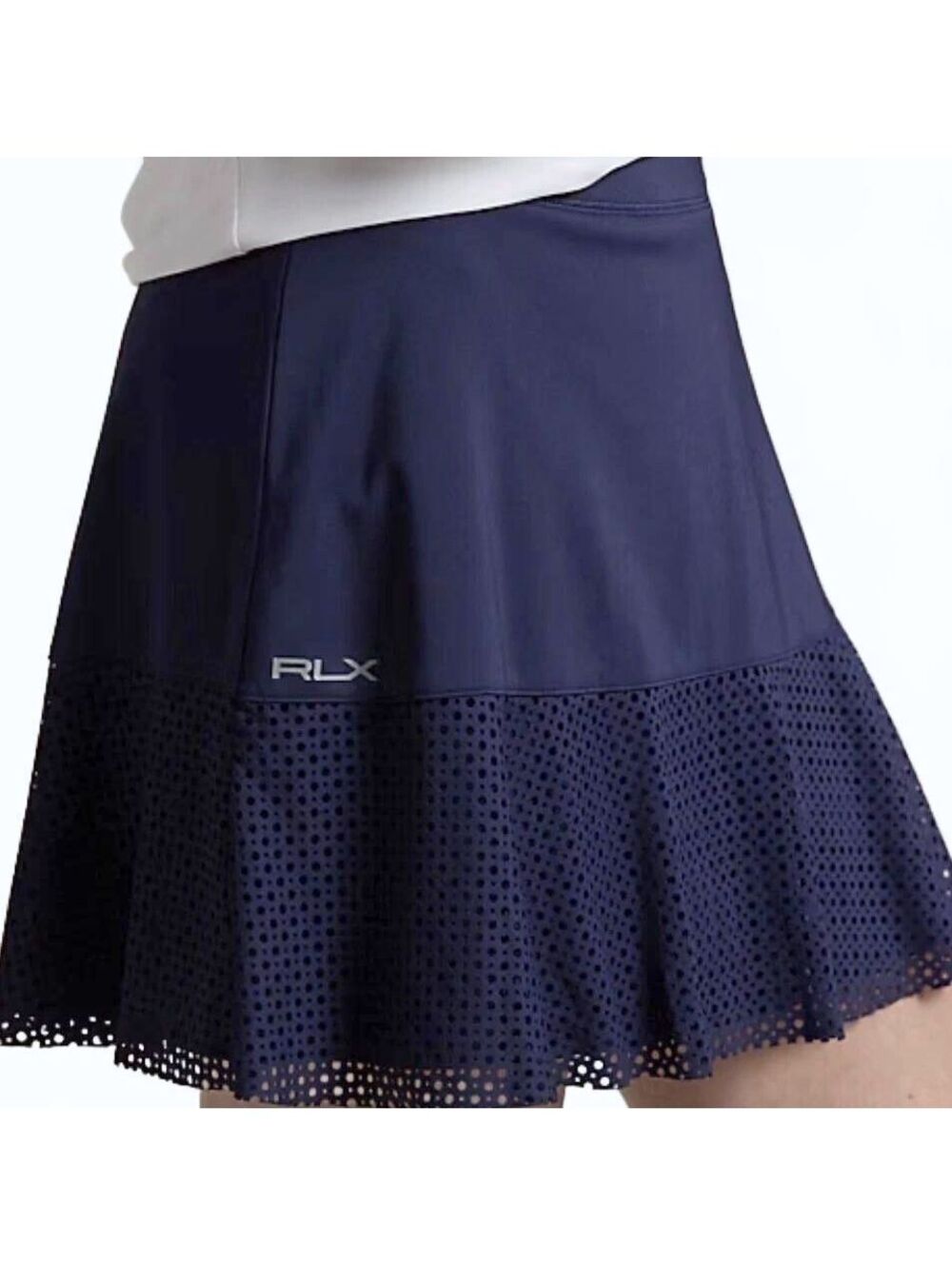 Ralph Lauren RLX Golf / Tennis Eyelet-Panel Skirt "Navy" Women's S | NWT